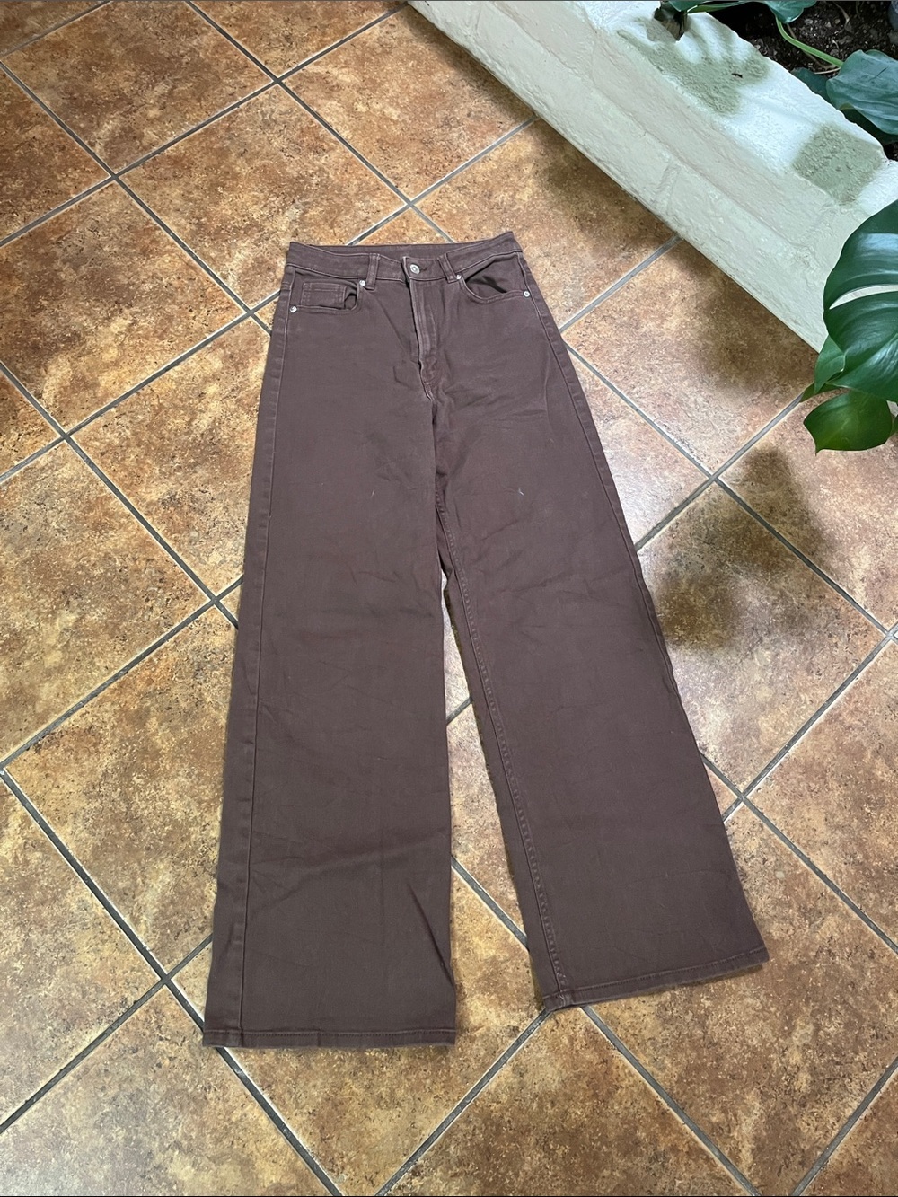 Divided Women's High-Rise Wide Leg Jeans - Brown Size 4
